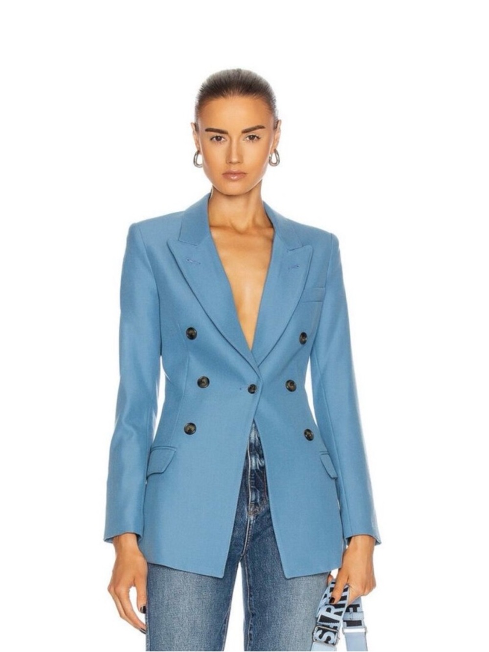 NWOT Smythe Double-Breasted Sky Blue Blazer size 10